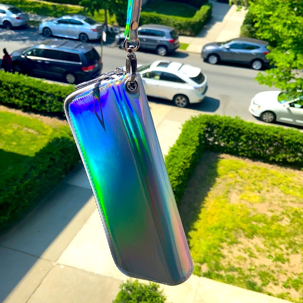 Rainbow grey mini purse